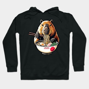 Japanese Art Noodle Foodie Cute Capybara Meme Ramen Hoodie